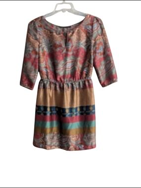 Zara Multicolor Paisley & Stripe Slinky Satin Sz.M